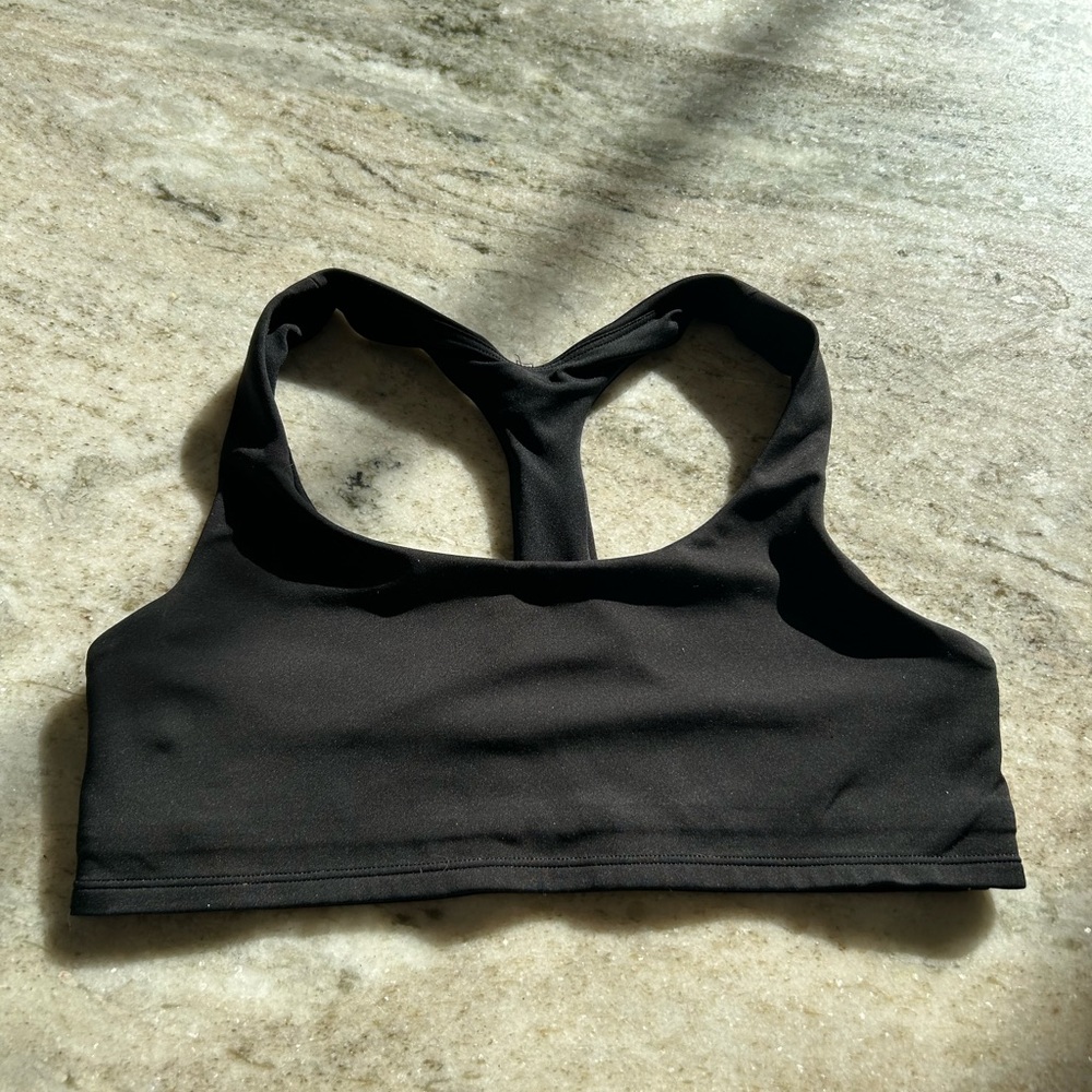 ALO Yoga Jet Black Racerback Sports Bra
